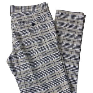 Topman Super Skinny 32x32 plaid pants beige , black , White mid rise NWT